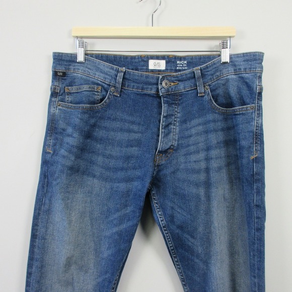 Q/S by s.Oliver Rick Slim Fit Jeans Men 34X32 Blue Denim Cotton Comfort 634 - Picture 8 of 13